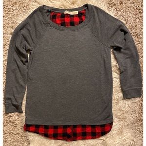 Oversized plaid bottom top